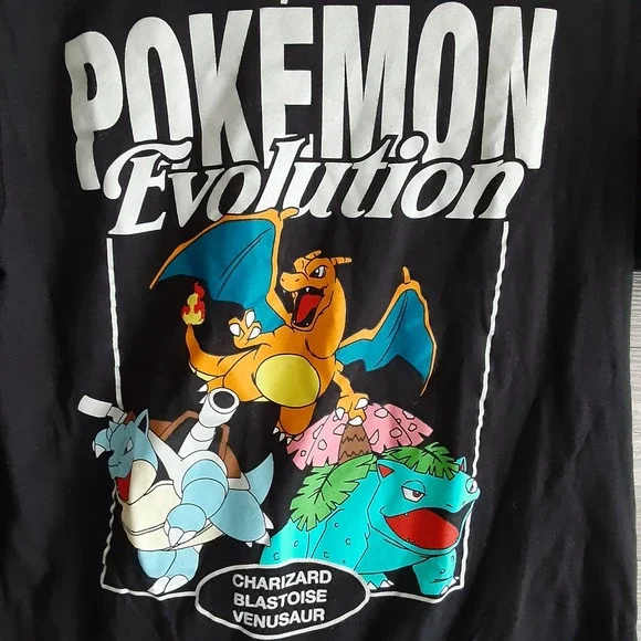 Pokemon Evolution Charizard Blastoise Venusaur Black Graphic Tee Mens Medium - Picture 2 of 4